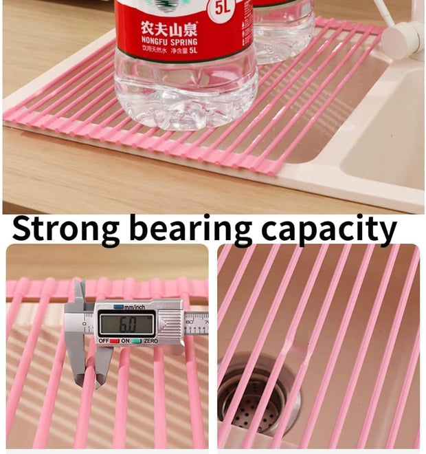 🌸 Silicone Over-the-Sink Rack – Foldable, Heat-Resistant &amp; Multipurpose