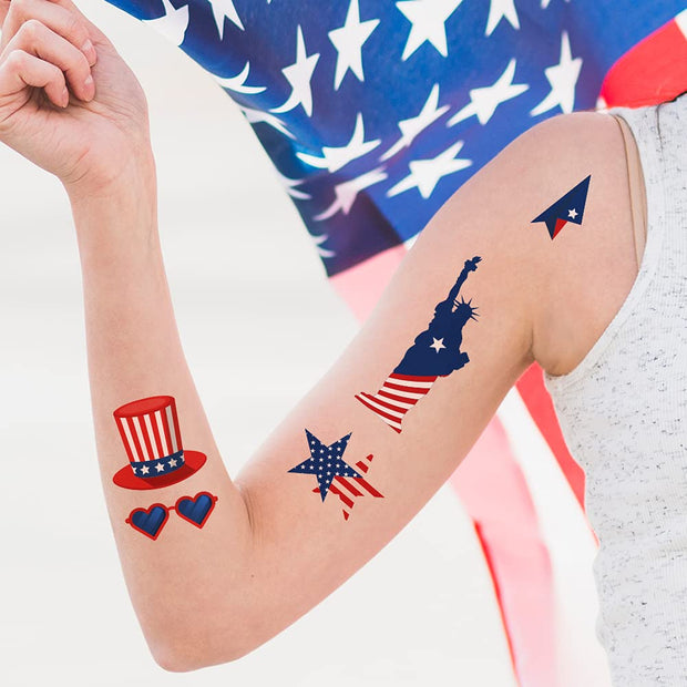 Explode with Style! 90PCS 4th of July Tattoos – Stars, Stripes & Fireworks That Scream FREEDOM! US