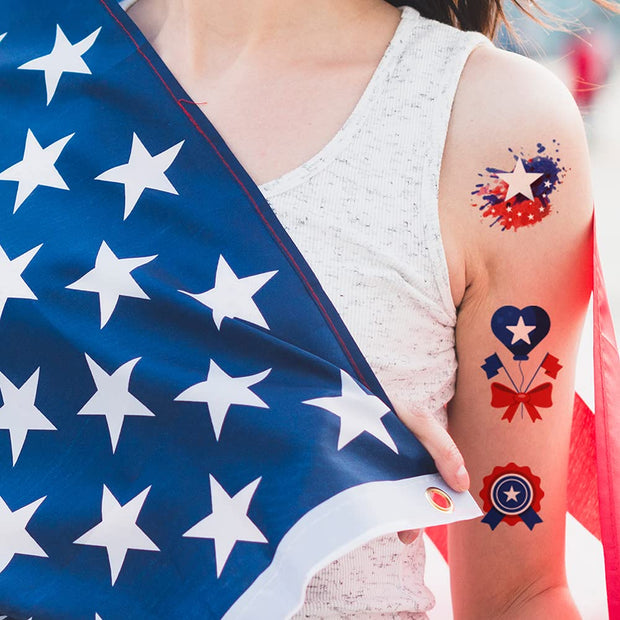 Explode with Style! 90PCS 4th of July Tattoos – Stars, Stripes & Fireworks That Scream FREEDOM! US