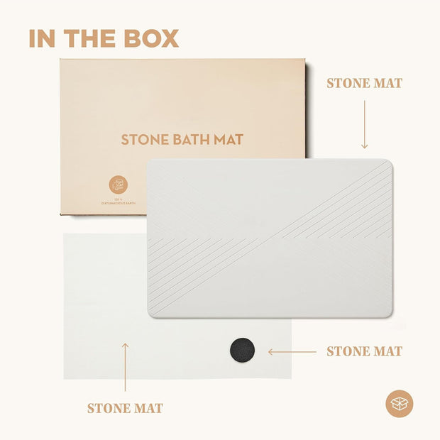 🛁 Quick-Dry Diatomite Stone Bath Mat – Non-Slip &amp; Stylish Bathroom Essential