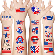 Explode with Style! 90PCS 4th of July Tattoos – Stars, Stripes & Fireworks That Scream FREEDOM! US