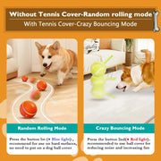 Interactive Motion-Activated Dog Ball – 2025 Upgrade | USB Rechargeable, Auto-Rolling & Bouncing Toy for Small to Large Dogs (Orange)