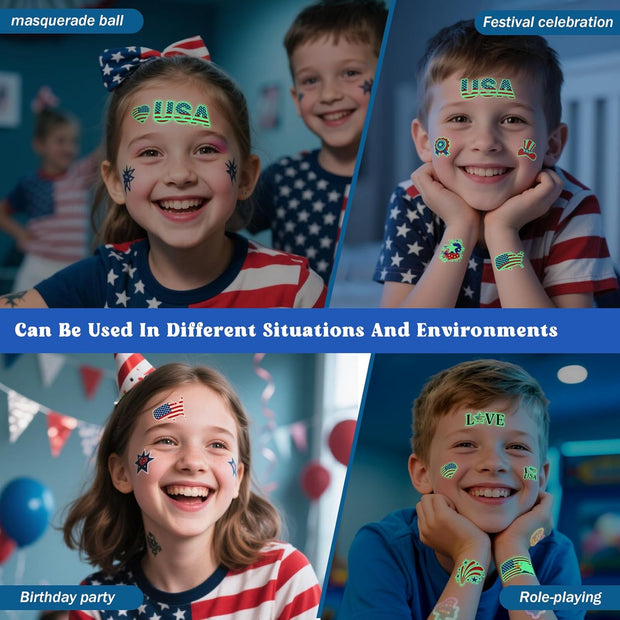 Explode with Style! 90PCS 4th of July Tattoos – Stars, Stripes & Fireworks That Scream FREEDOM! US