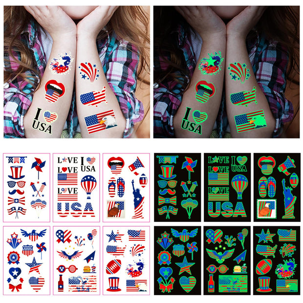 Explode with Style! 90PCS 4th of July Tattoos – Stars, Stripes & Fireworks That Scream FREEDOM! US