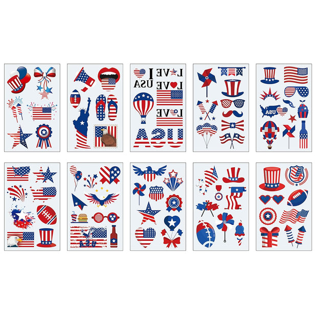 Explode with Style! 90PCS 4th of July Tattoos – Stars, Stripes & Fireworks That Scream FREEDOM! US